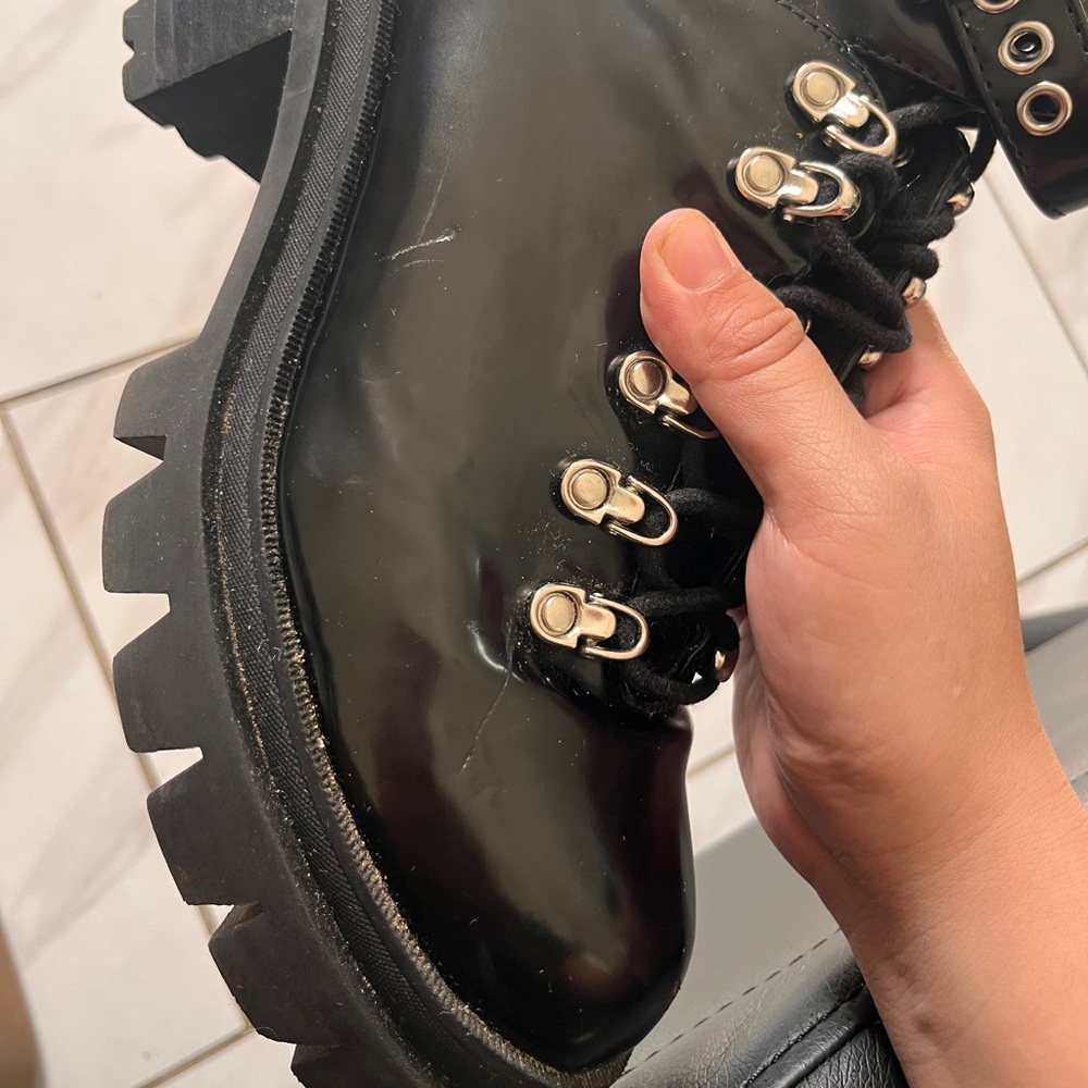 Jeffrey Campbell "Czech" Platform Combat Boots. PRE OWNED SIZE 9M - Picture 11 of 12